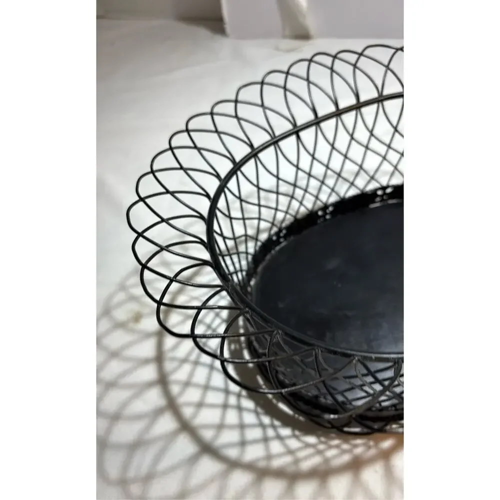 Vintage Black Wire Fruit Basket